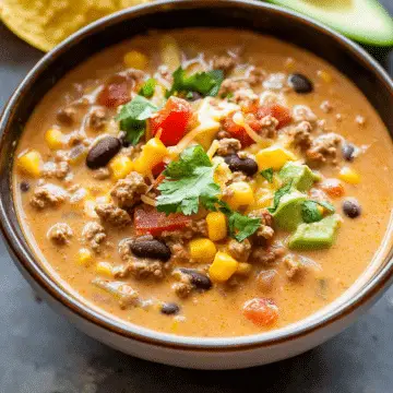 Creamy Taco Soup Recipe - sandyrecipes.com