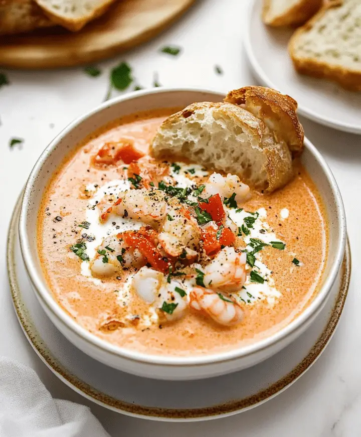 Crab And Shrimp Seafood Bisque Recipe - sandyrecipes.com